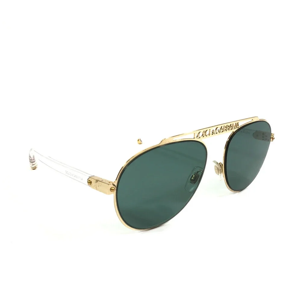 Dolce & Gabbana Sunglasses DG2235 02/82 Gold Clear Frames with Dark Green Lenses